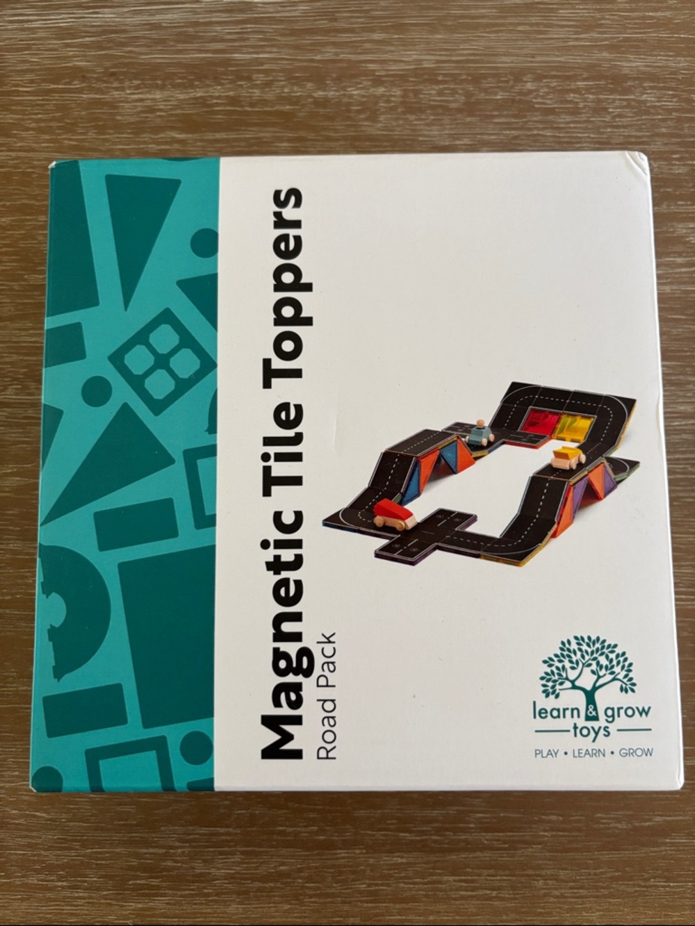 Learn & Grow Road Toppers Magnetic Tile Accessory, Building Set Road Pack STEM